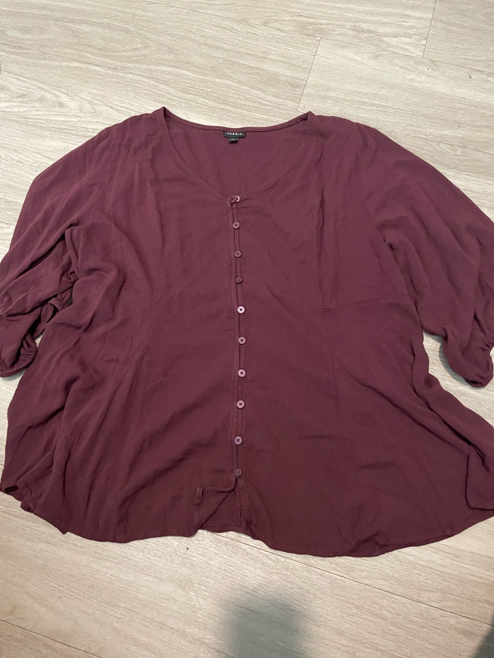 torrid Button-Front V-Neck Blouse